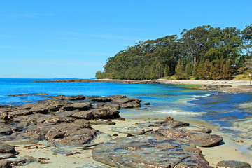 Fototapeta na wymiar Beach in Huskisson, Jervis Bay, Australia