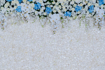 backdrop flowers arrangement for wedding ceremony and event