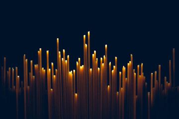 spaghetti on a black background