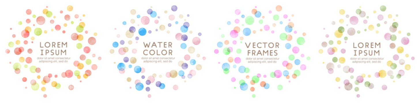 colorful watercolor vector dot frames