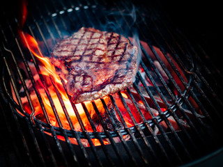 Wagyu Steak with a nice pattern on the grill.