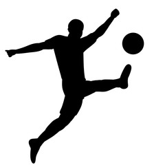 black silhouette of a soccer player