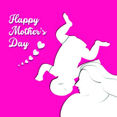 Happy Mother's Day Concept Illustration