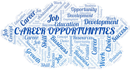 Career Opportunities typography vector word cloud.