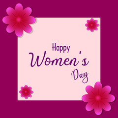 Happy Women's day template flower