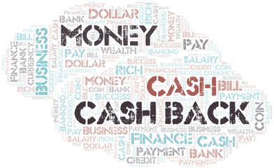 Fototapeta premium Cash Back typography word cloud.