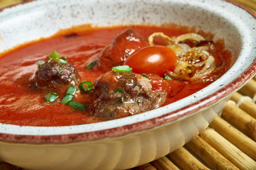 Kurdish Meatball Potato Soup