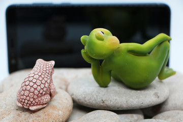 Concept - technology allows you to monitor epidemic news on your smartphones.