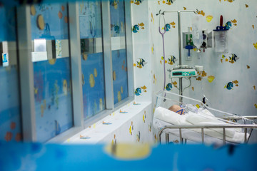 Model newborn in the hospital. Pediatric Department