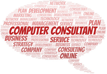 Computer Consultant typography vector word cloud.