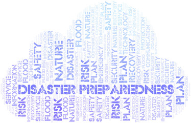 Obraz premium Disaster Preparedness typography word cloud.