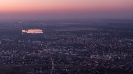 Fototapeta na wymiar Poranek nad miastem. Europa, Polska, Pruszków, Mazowsze