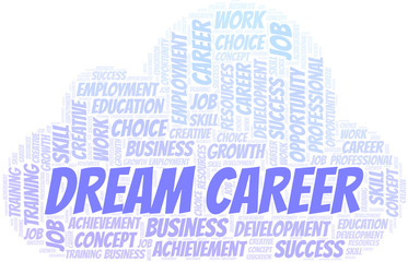 Obraz premium Dream Career typography vector word cloud.