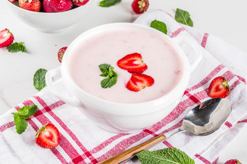 Sweet creamy strawberry soup