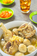 Bakso or indonesia meatballs. popular food in Indonesia. made from ground beef and mixed with flour and various kinds of seasonings. very nice to be served when it's hot