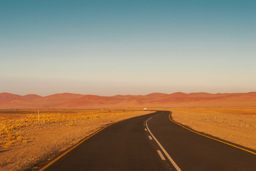 Fototapeta na wymiar winding highway in Namibia