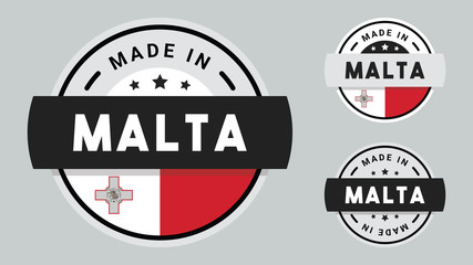 Obraz premium Made in Malta collection for label, stickers, badge or icon with Malta flag symbol. 