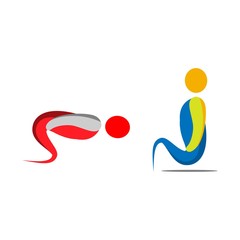 Greeting Asian countries meeting.  Abstract People. Vector Illustration on white background	
