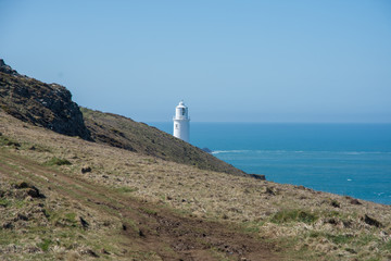 Coastal view of North Cornwall on a sunny spring day