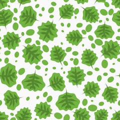 Fototapeta premium Seamless pattern with hand drawn doodle leaves. Floral vector background.