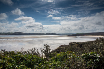 Coastal view of North Cornwall on a sunny spring day