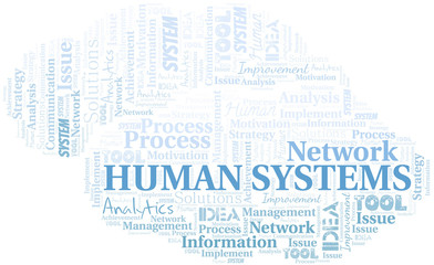 Obraz premium Human Systems typography vector word cloud.