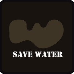 A logo depicting the concept of save water as water is precious. Natural resources icon. 