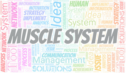 Fototapeta premium Muscle System typography vector word cloud.