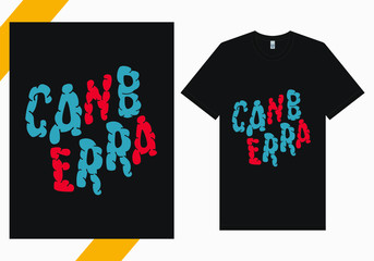 Canberra Text for T-shirt Design. Hand Lettering Typography concept. Inspirational Quote.  Prints on T-shirts. vector illustration