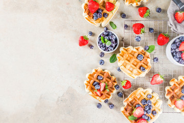 Sweet Homemade Belgian Waffles with Berries