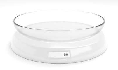 Kitchen scale on white background