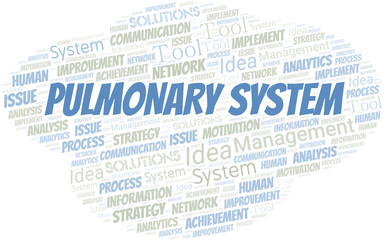 Obraz premium Pulmonary System typography vector word cloud.