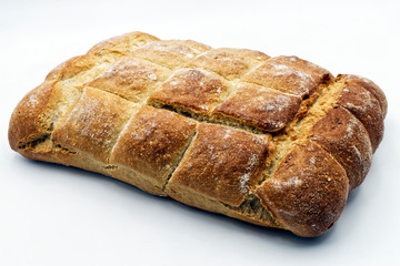 Traditional italian turtle bread on white background