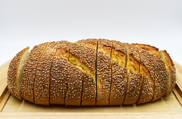 Traditional slice of Sicilian bread with sesame 
