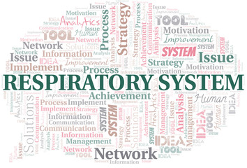 Respiratory System typography vector word cloud.