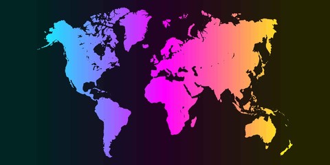 World Map CMYK Color Most Beautiful Most Extreme Color