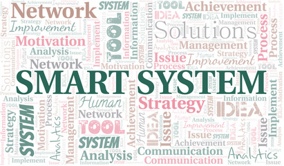 Obraz premium Smart System typography vector word cloud.