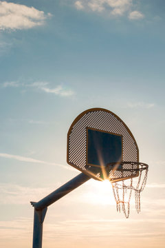 basketball hoop on beach