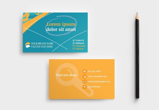 Blue and Orange Business Card Layout