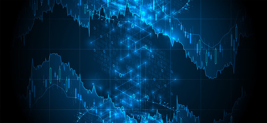 Financial trade concept. Stock market and exchange. Candle stick graph chart.