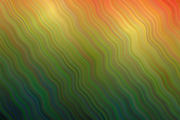 Green, yellow and red waves vector background.
