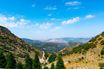 Fototapeta premium Summer in national park la Sierra de Grazalema, Andalusian white villages route in Spain