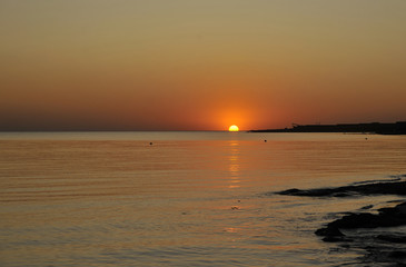 Beautiful sunset beach. Summer time. Crimea.