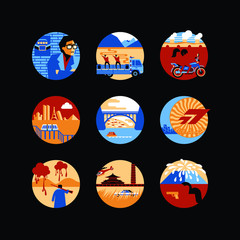 Icon set of Chinese narrative series 