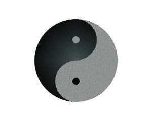 Yin-Yang in black background,  Vector illustration, Yin and Yang symbol of harmony and balance