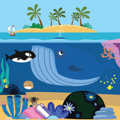 Sea cartoon illustration - 338461704