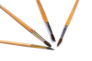art drawing brushes isolated on white background. space for text