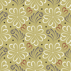 Vintage floral seamless pattern. Abstract flowers background.
