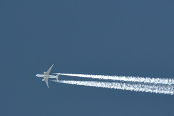 Airplane With Plane Trails