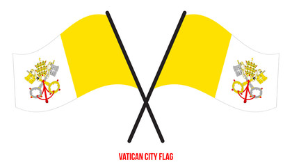 Vatican City Flag Waving Vector Illustration on White Background. Vatican City National Flag
